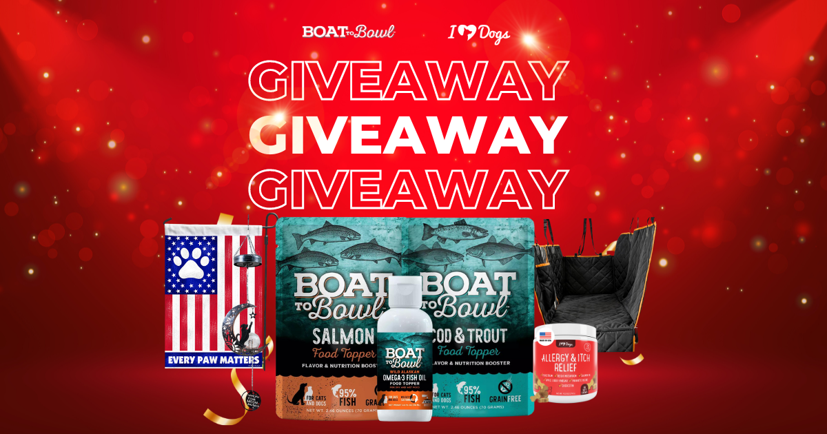 Win A $200 Prize Package Of Boat To Bowl &
iHeartDogs Goodies For You & Your Pup!
